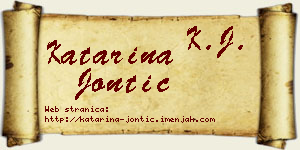 Katarina Jontić vizit kartica